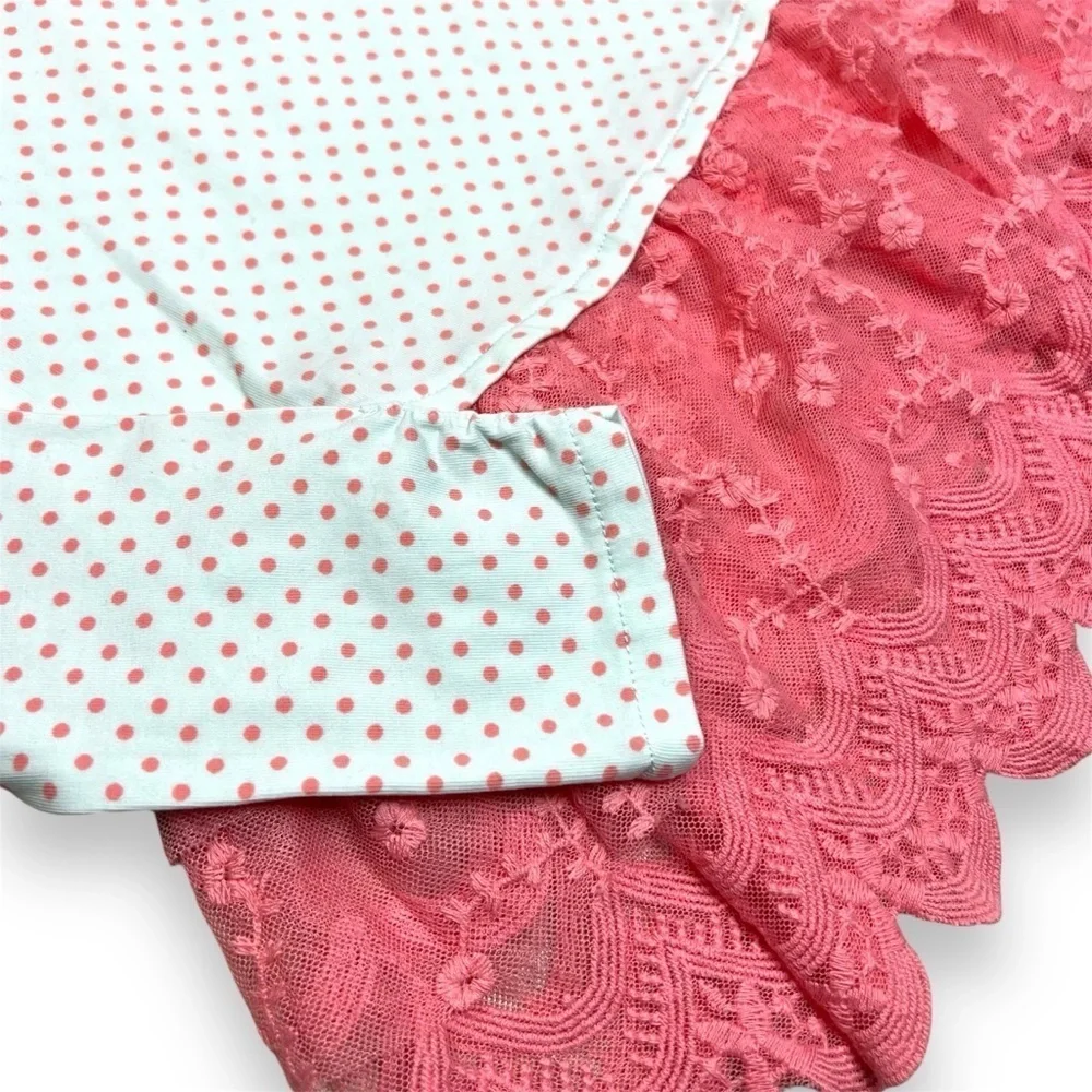 Matilda Jane Jump Rope Tunic‎ Top Girls 8 The Adventure Begins Polka Dot Lace